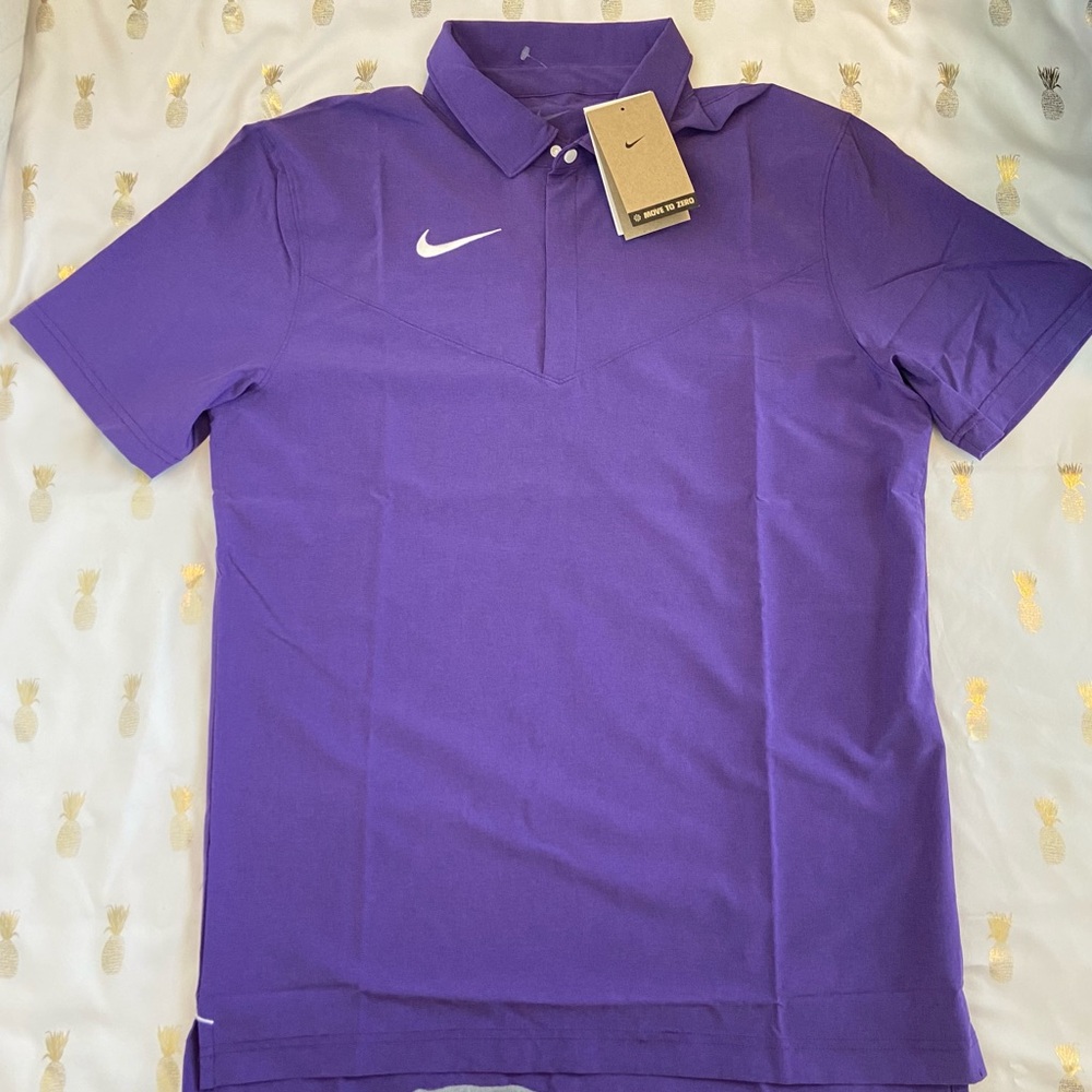 NWT Men’s Nike Dri Fit Football Purple Short Sleeve Polo